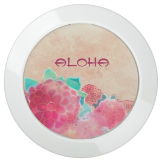 Aloha Watercolor Flowers USB Charging Station