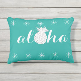 Aloha with a Pineapple - Outdoor Throw Pillow
