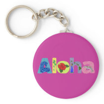 Aloha with pics key chain