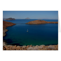 Alone at anchor greeting card
