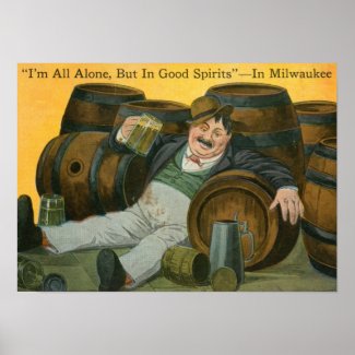 Alone But in Good Spirits in Milwaukee Vintage print
