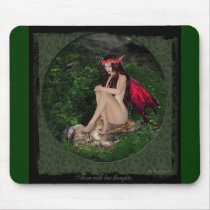 alone in her thoughts mousepads