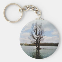 Alone Tree In Water Key Chain