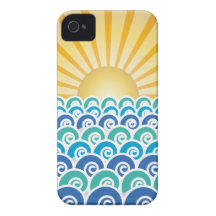 Along the Waves Blue iPhone 4 Case