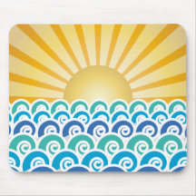 Along the Waves Blue Mousepad