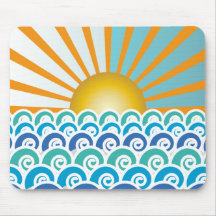 Along the Waves Blue Mousepad