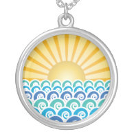Along the Waves Blue Necklace