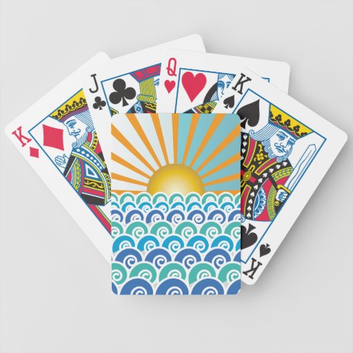 Along the Waves Blue Playing Cards