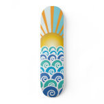 Along the Waves Blue Skateboard