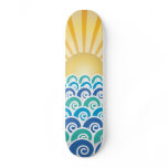Along the Waves Blue Skateboard
