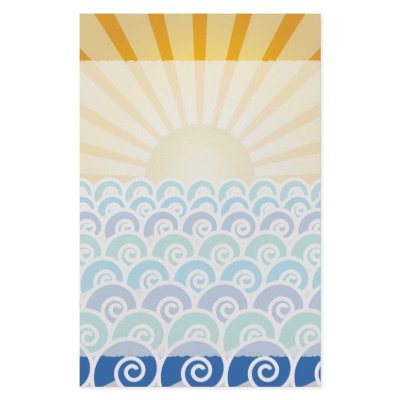 Along the Waves Blue Stationery by Tees2go