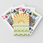 Along the Waves Green Playing Cards