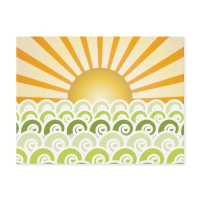 Along the Waves Green Postcard by Tees2go