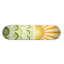 Along the Waves Green Skateboard