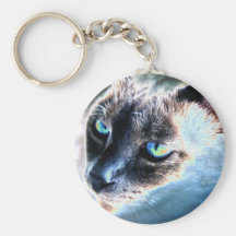 Aloof Siamese Cat Altered Basic Keychain