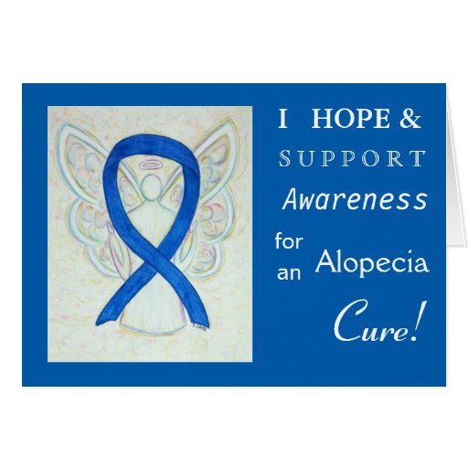 Alopecia Awareness Blue Ribbon Greeting Card Zazzle