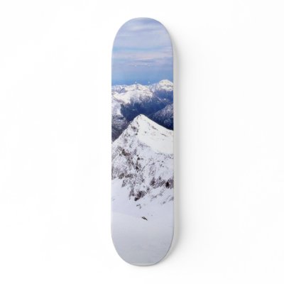 Alp Mountains Blue Sky With Snow Custom Skateboard by lifesphere