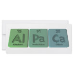 Alpaca-Al-Pa-Ca-Aluminium-Protactinium-Calcium Rack Card Template