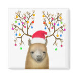 Alpaca Christmas Magnet