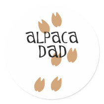 Alpaca Dad Round Stickers