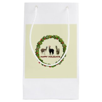 Alpaca Happy Holidays Small Gift Bag