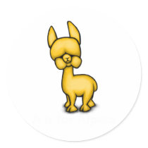 Alpaca Round Stickers