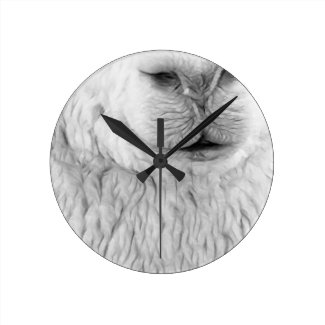 Alpaca White Round Wall Clock