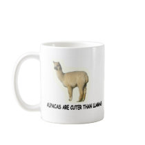 Alpacas are cuter than llamas mugs