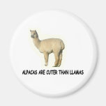 Alpacas are cuter than llamas refrigerator magnet