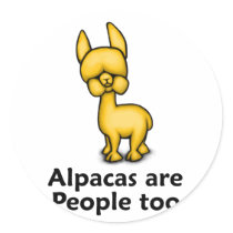 Alpacas are People too Round Stickers