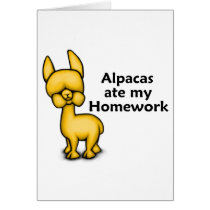 Alpacas ate my Homework Card