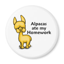 Alpacas ate my Homework Fridge Magnets