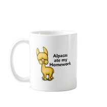 Alpacas ate my Homework Mugs