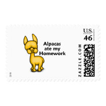 Alpacas ate my Homework Postage Stamp
