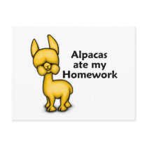 Alpacas ate my Homework Postcard