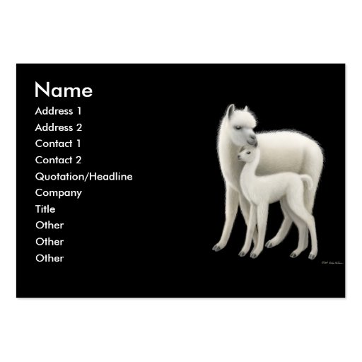 Alpacas Profile Card Business Card (front side)