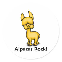 Alpacas Rock! Round Stickers