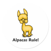 Alpacas Rule! Stickers