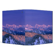 Alpenglow strikes the peaks of Glacier 3 Ring Binders