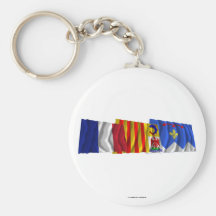 Alpes-de-Haute-Provence, PACA & France flags Keychain