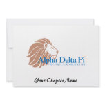 Alpha Delta Pi Gold Lion and Blue Name Personalized Announcement