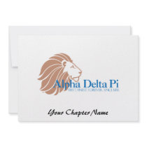 Alpha Delta Pi Gold Lion and Blue Name Personalized Announcement