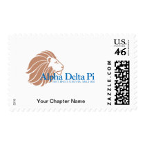 Alpha Delta Pi Gold Lion and Blue Name Postage Stamps