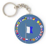 Alpha "Diver Down" Nautical Signal Flag Keychain