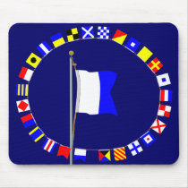 Alpha "Diver Down" Nautical Signal Flag Mouse Mat