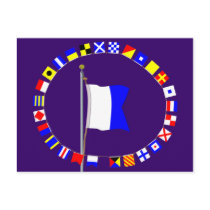 Alpha "Diver Down" Nautical Signal Flag Post Cards