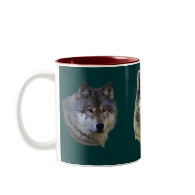 Alpha Grey Wolf Collection Mugs by RavenSpiritPrints