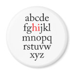 Alpha "hi" refrigerator magnet