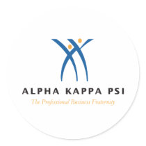 Alpha Kappa Psi Name and Logo Round Stickers