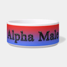 Alpha Male Red Blue Dog Food Bowl
